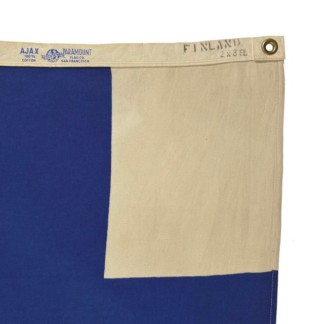 Late 20th Century Small Vintage Cotton Flag of Finland For Sale - Image 5 of 5