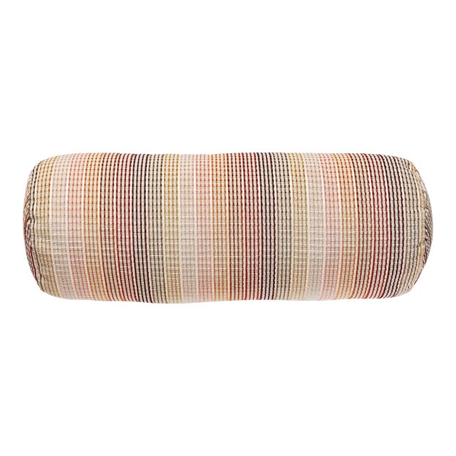 The House of Scalamandré Anderson Velvet Bolster Pillow, Rosewood For Sale