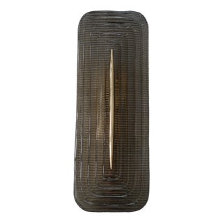 Art Deco Style Smoky Murano Glass and Brass Wall Sconce, 2000 For Sale