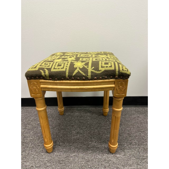 1970s Vintage Needlepoint Stool For Sale - Image 5 of 5