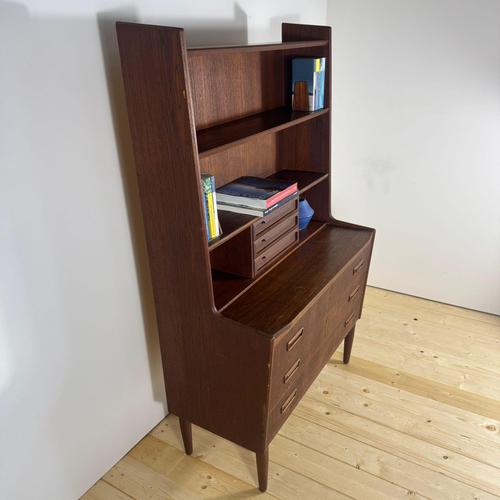 Vintage Danish Teak Bookcase with Pull-Out Desk, 1960s For Sale - Image 6 of 12