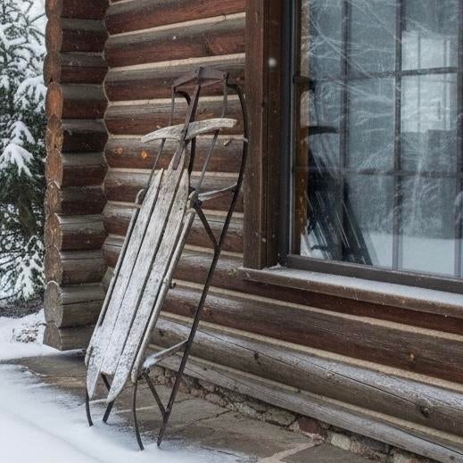 Gray Large Antique Snow Sled Decor Patina Charm For Sale - Image 8 of 8