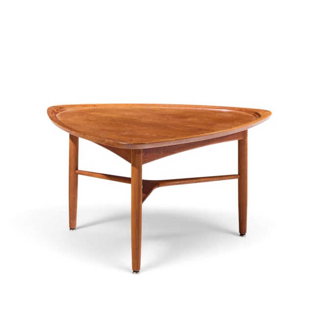 Brown Kurt Østervig for Jason Møbler Model 176 Mid Century Danish Teak Guitar Pick Side Coffee Table For Sale - Image 8 of 10