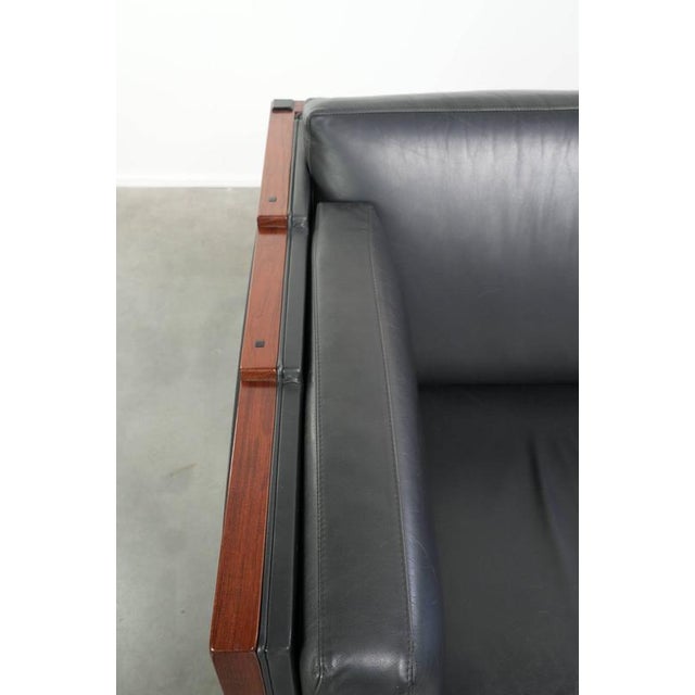 Black Art Deco Black Cowhide Leather and Wood 3-Seater Sofas from Schuitema, Set of 2 For Sale - Image 8 of 18
