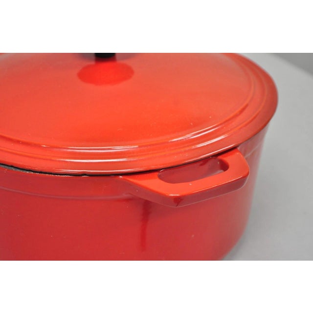 Red Late 20th Century Martha Stewart Collection Red Cast Iron Dutch Oven Covered Pot For Sale - Image 8 of 11