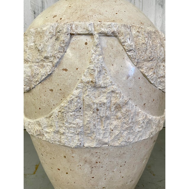 Tan Extra Large Tessellated Stone Floor Vase For Sale - Image 8 of 9