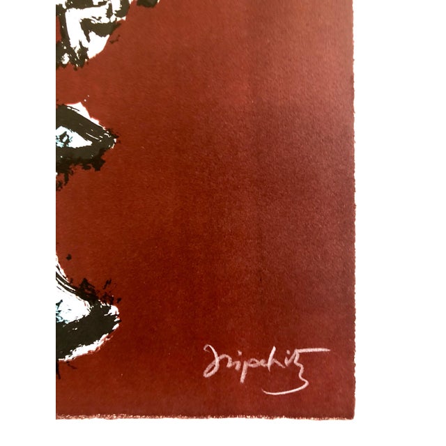 Jacques Lipchitz Jacques Lipchitz, Large Color French Cubist Lithograph Tree of Life Signed Ltd Ed. Sculpture Study, 1972 For Sale - Image 4 of 5