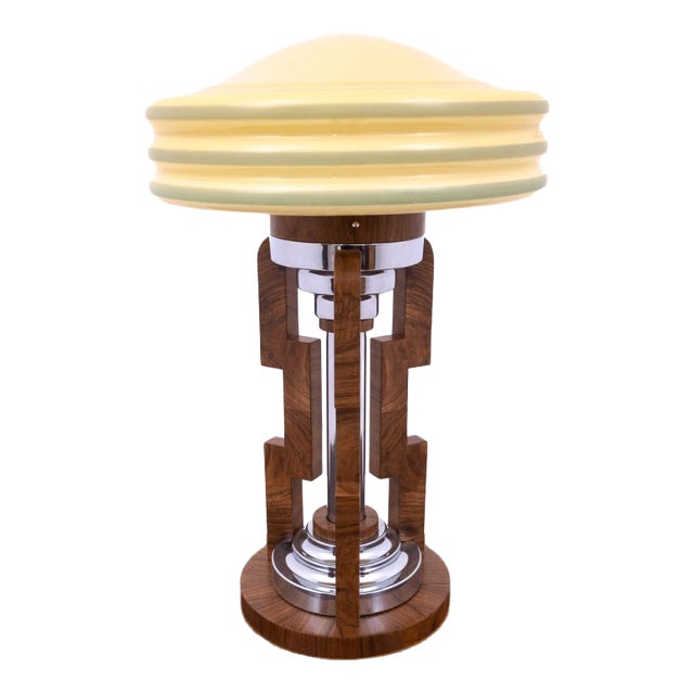 Mid-Century Art Deco Table Lamp, Poland, 1950s For Sale