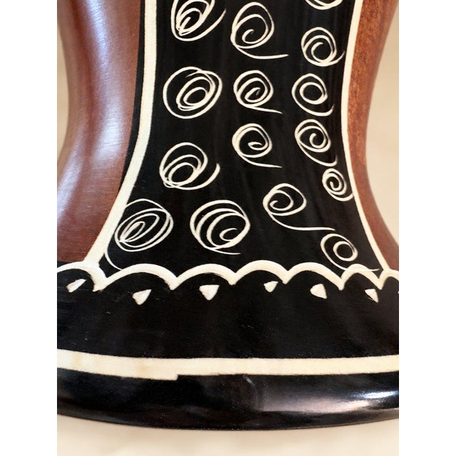 Late 20th Century Late 20th Century Hand-Carved African Sgraffito Earthenware Pottery Vessel For Sale - Image 5 of 7