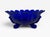1980’s Mosser Glass Cobalt Blue Footed Centerpiece Fruit Bowl - 8” Wide For Sale - Image 11 of 12