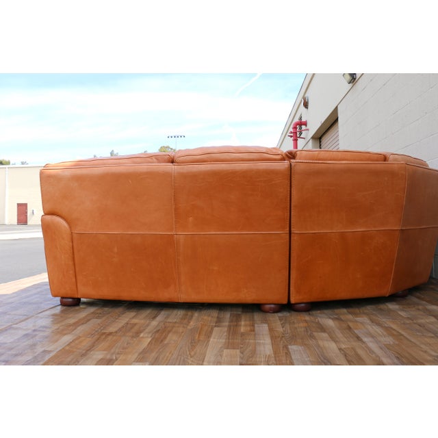 Vintage Gamma Arredamenti Italian Leather Sectional Sofa | Modular Corner Sofa | Cognac Tan Leather | Made in Italy For Sale In Los Angeles - Image 6 of 18
