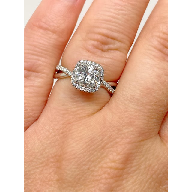 David Yurman, 1.22 Carat Diamond Infinity Half Pave Halo Engagement Ring, Size 6.25 For Sale - Image 4 of 6