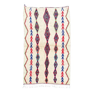 Moroccan Azilal Rug in Handwoven Wool, 1990s For Sale