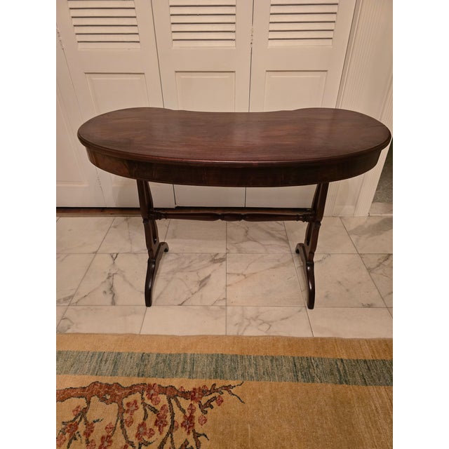 Vintage Mid Century Ethan Allen Style Kidney Shape Desk For Sale - Image 11 of 13