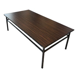 Stitched Leather Cocktail Table by Jacques Adnet, 1950s For Sale