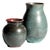 Art Deco Bauhaus Studio Stoneware Vases in Turquoise Reduction Glaze by Richard Uhlemeyer, Germany, 1940s, Set of 2 For Sale