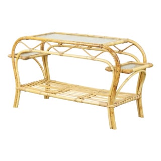 Vintage Rattan Coffee Table from Rohé Noordwolde, 1950s For Sale