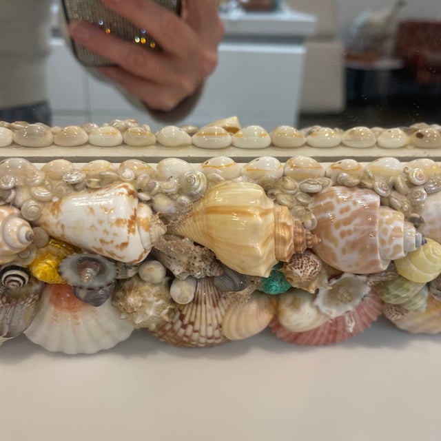 1980s 1980s Shell Encrusted Wall Mirror For Sale - Image 5 of 12