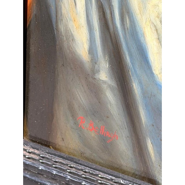 R. Belliagh, Portrait of Women & Children, Oil Painting on Wooden Panel, Framed For Sale - Image 4 of 7