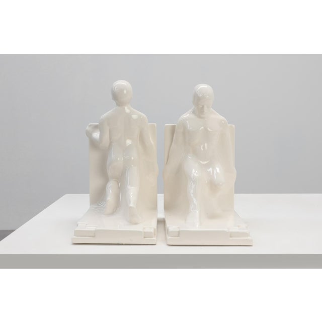 Ceramic Bookends by Godofridus Boonekamp for Plateelbakkerij Schoonhoven, 1920, Set of 2 For Sale - Image 12 of 15