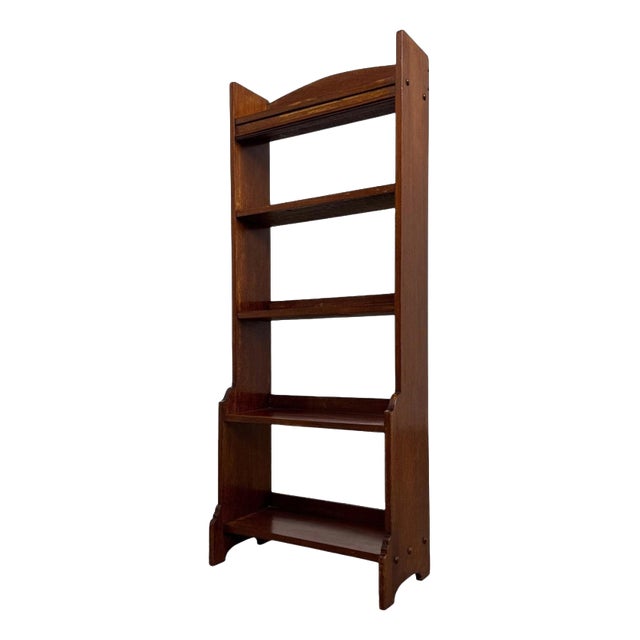Antique English Mahogany Open Bookcase, 1900s For Sale