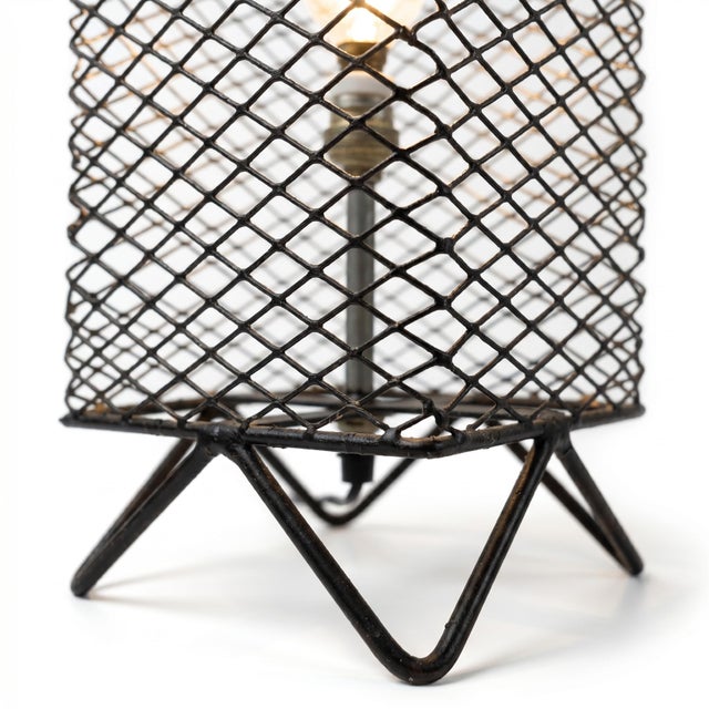 Vintage Table Lamp in the style of Mathieu Matégot, 1950s For Sale - Image 11 of 13
