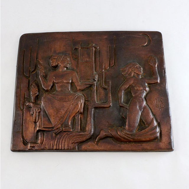 Metal Bronze Wall Plaque by Ulla Fogelklou Skogh for Ystad-Metall, 1930s For Sale - Image 7 of 7