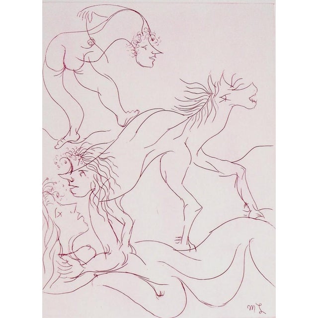 Meyer Lazar, The Acrobats in Love, 1974, Original Etching For Sale - Image 4 of 6