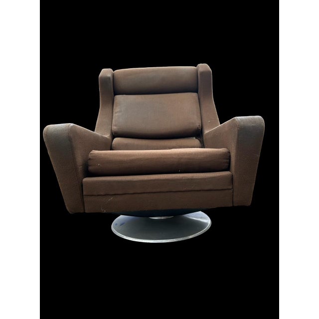 Scandinavian Swivel Armchair, 1970s For Sale - Image 4 of 11