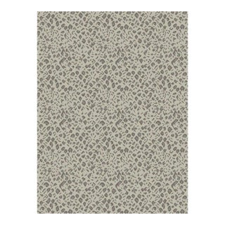 Panthera Spotted Leopard Hand-Looped Area 9' x 12' Rug - Pearl Gray For Sale