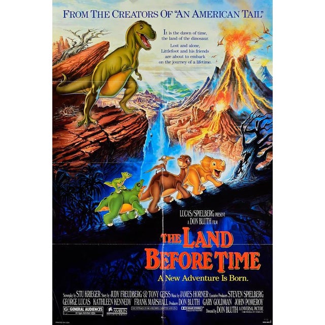 Vintage 1988 the Land Before Time Movie Poster, 1988 For Sale - Image 4 of 5