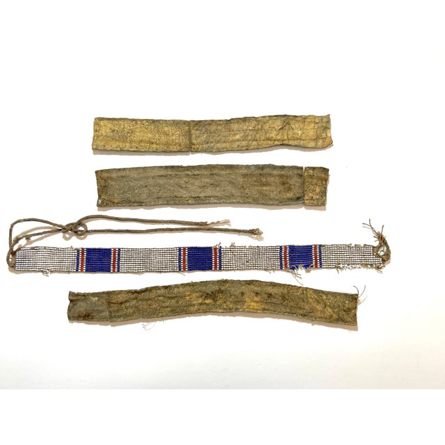 Navajo American Flag motif Ceremonial Beadwork - 4 Pieces For Sale In West Palm - Image 6 of 7