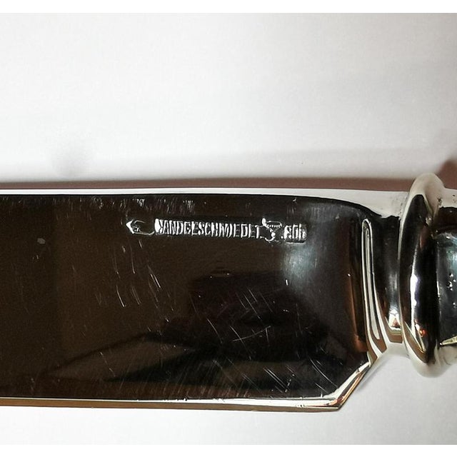 Art Nouveau Silver Cutlery Set for 6 in Display Case, Austria-Hungary, 1920s, Set of 60 For Sale - Image 9 of 10