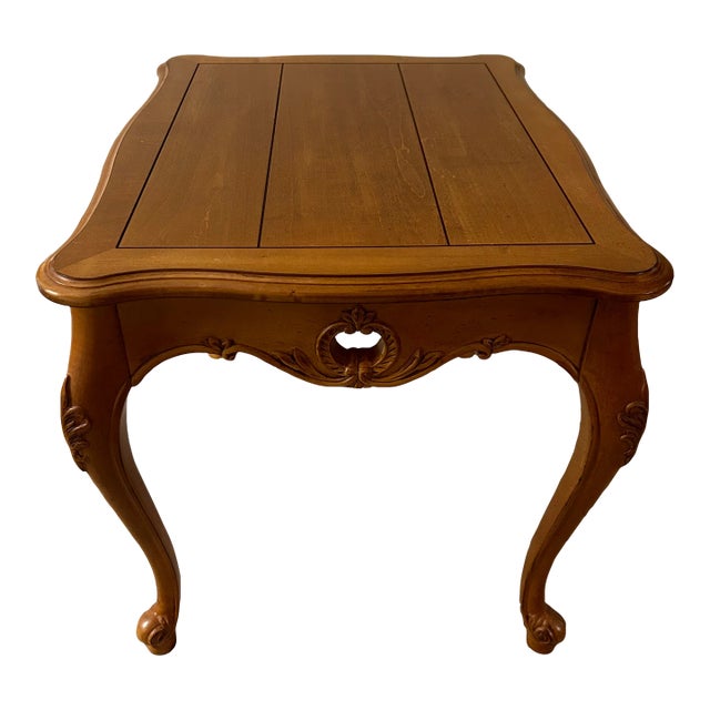 Late 20th Century Ethan Allen Solid Maple Side Table For Sale