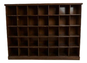 Vintage Wooden Honeycomb Bookcase, 1900s