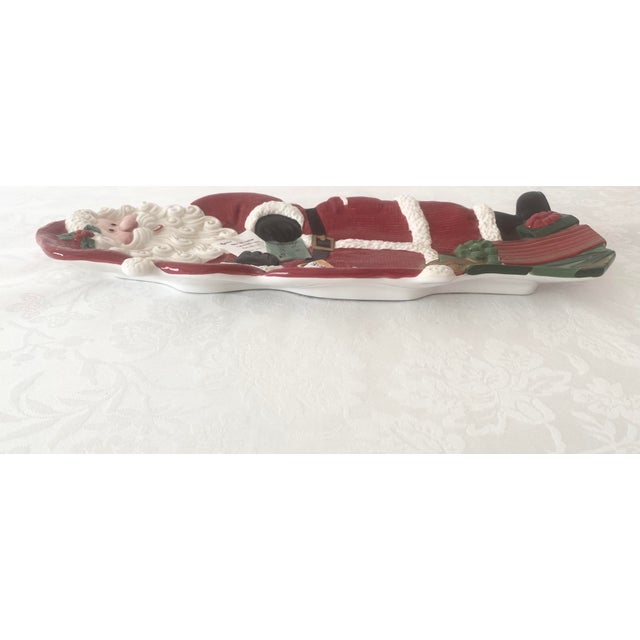 Fitz and Floyd Fitz and Floyd Essentials Christmas Sant Clause Canapés Dessert Plate Vintage Excellent Condition For Sale - Image 4 of 11
