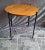 1970s Vintage Side Table with Black Metal Frame and Round Teak Top, 1970s For Sale - Image 5 of 5