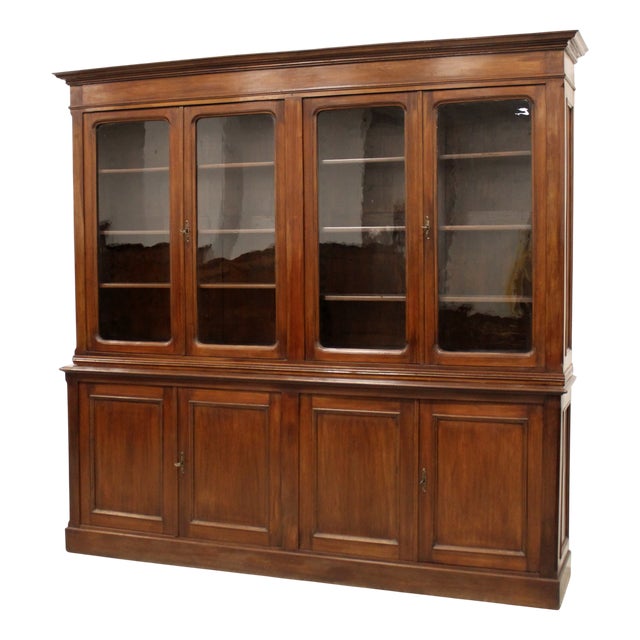 Antique Bookcase with Glass, 1800s For Sale