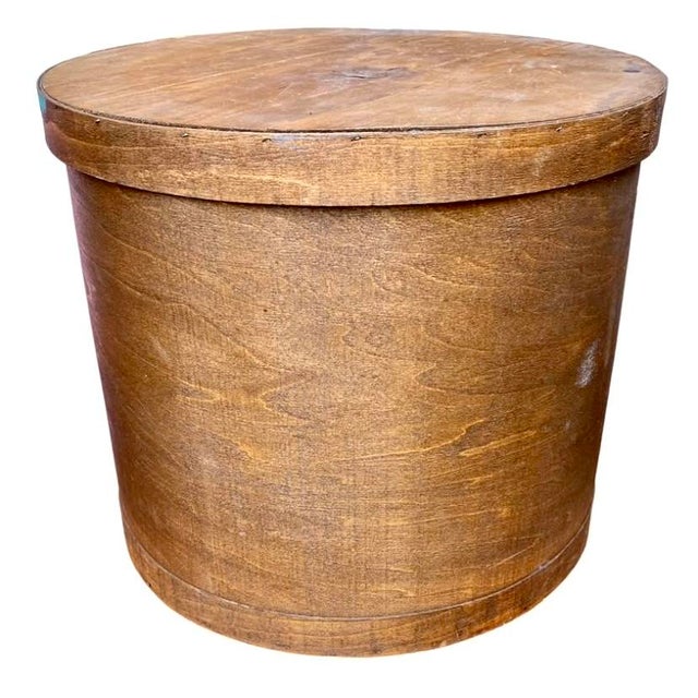 Brown Vintage Steambent Wood Cheese Storage Box For Sale - Image 8 of 11