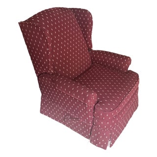 1970s Red Covered Reclining Rocking Chair For Sale