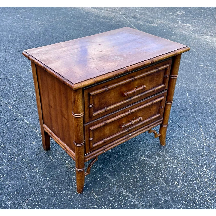 Vintage Faux Bamboo Nightstand by Dixie Aloha Commode | Chairish