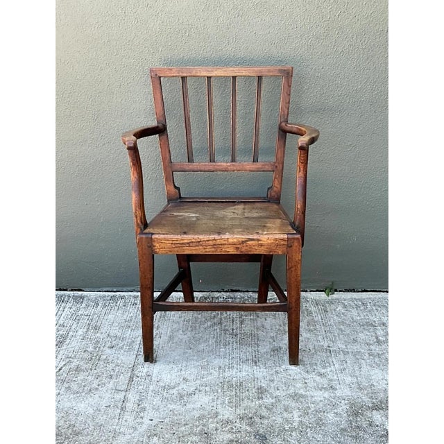 Vintage George III Country House “Elbow” Arm Chair in Elm For Sale - Image 11 of 13