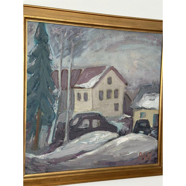 Pan, Winter, 1950s, Oil on Canvas, Framed For Sale - Image 8 of 15