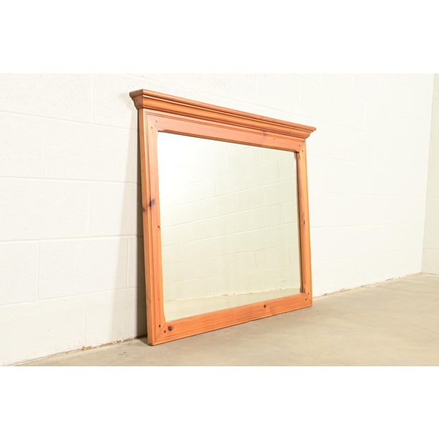 Ethan Allen Ethan Allen American Colonial Solid Pine Framed Wall Mirror For Sale - Image 4 of 12
