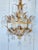 Metal Italian Gilt Tole and Crystal Chandelier For Sale - Image 7 of 12