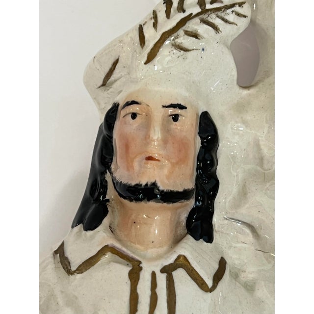 Antique Staffordshire England Robinhood and Little John Flatback Spill Vase Figurine For Sale In Chicago - Image 6 of 13
