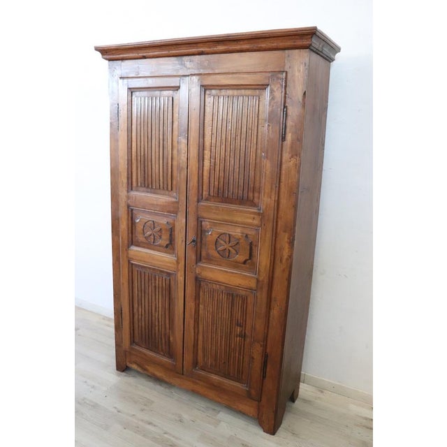 Antique Wardrobe in Poplar Wood, 1800s For Sale - Image 9 of 18