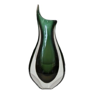 Tall Italian Vase in Murano Art Glass attributed to Flavio Poli for Seguso, 1960s For Sale