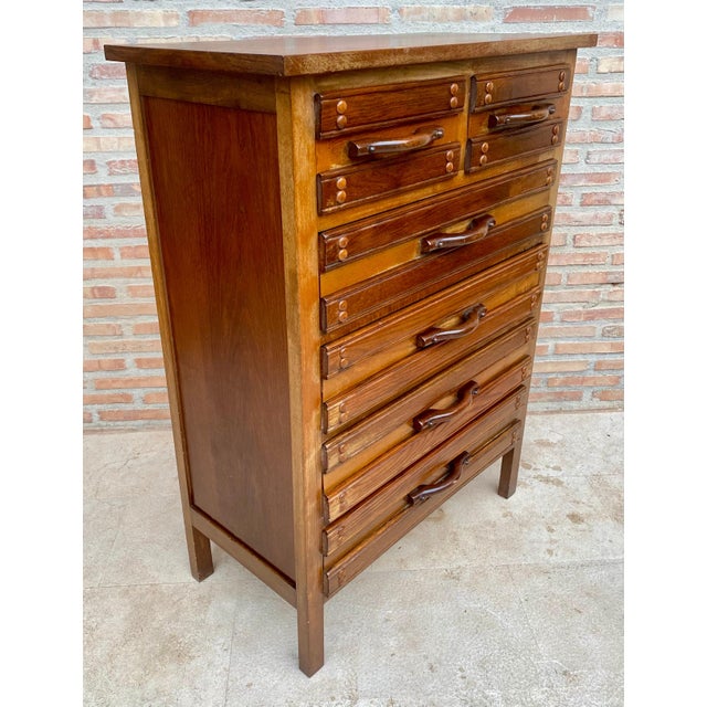 20th Century Spanish Tuscan Sifonier with Six Drawers in Carved Pine, 1950s For Sale In Miami - Image 6 of 18