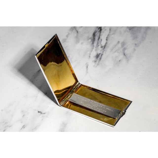 Vintage Napier Sterling Silver Cigarette Case Engine Turned Art Deco Provenance Presentation Card Case Tobacciana For Sale In New York - Image 6 of 13
